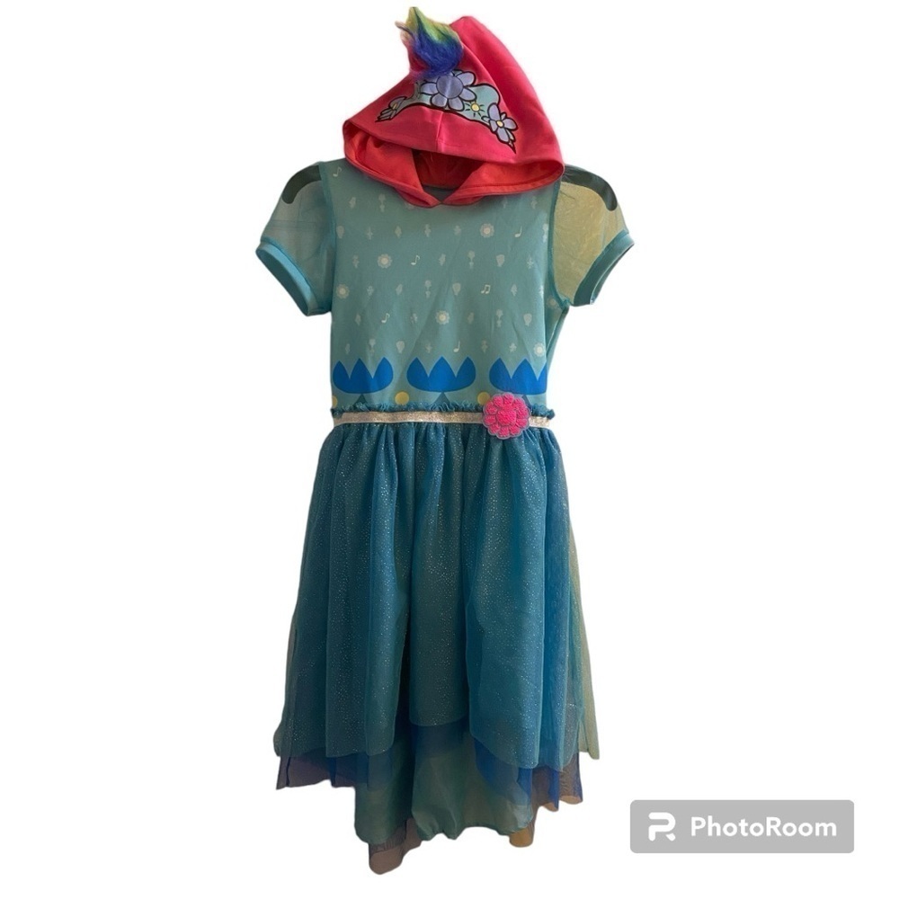 Trolls Girls Size Large 10-12 Hooded Dress